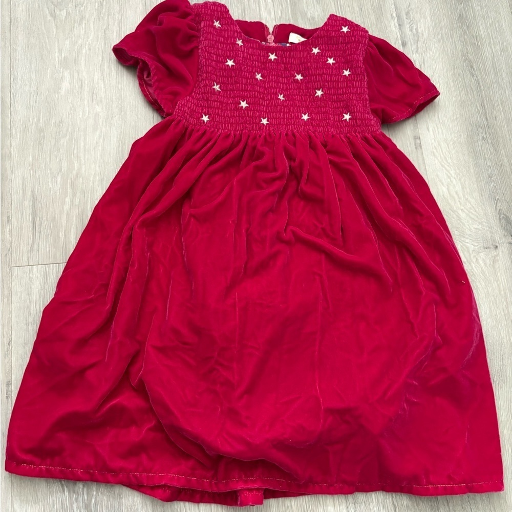 Mini Boden Velvet Pink Dress Size 6-7